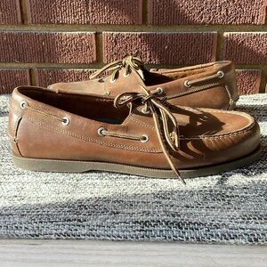 Docker’s men’s brown, leather boat shoes, size 13 W wide width
